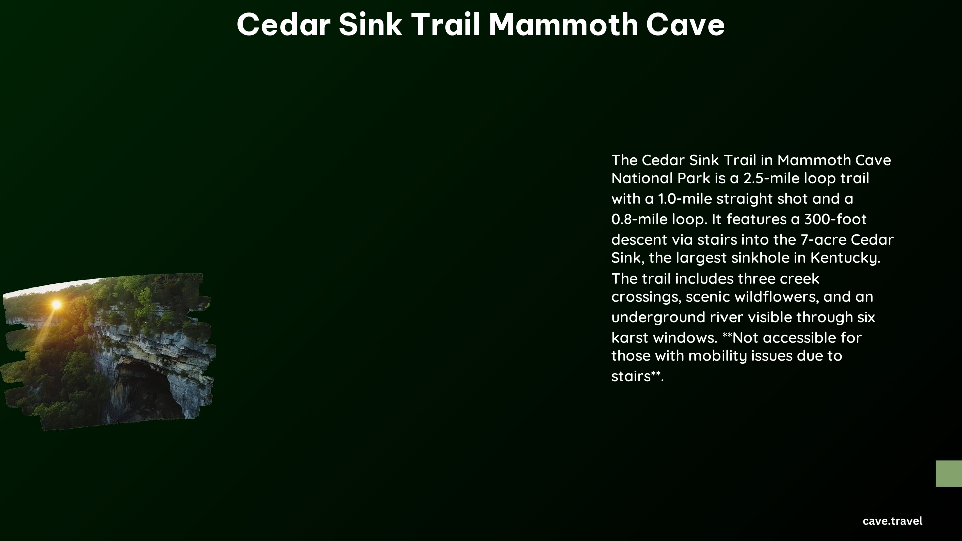 Cedar Sink Trail Mammoth Cave