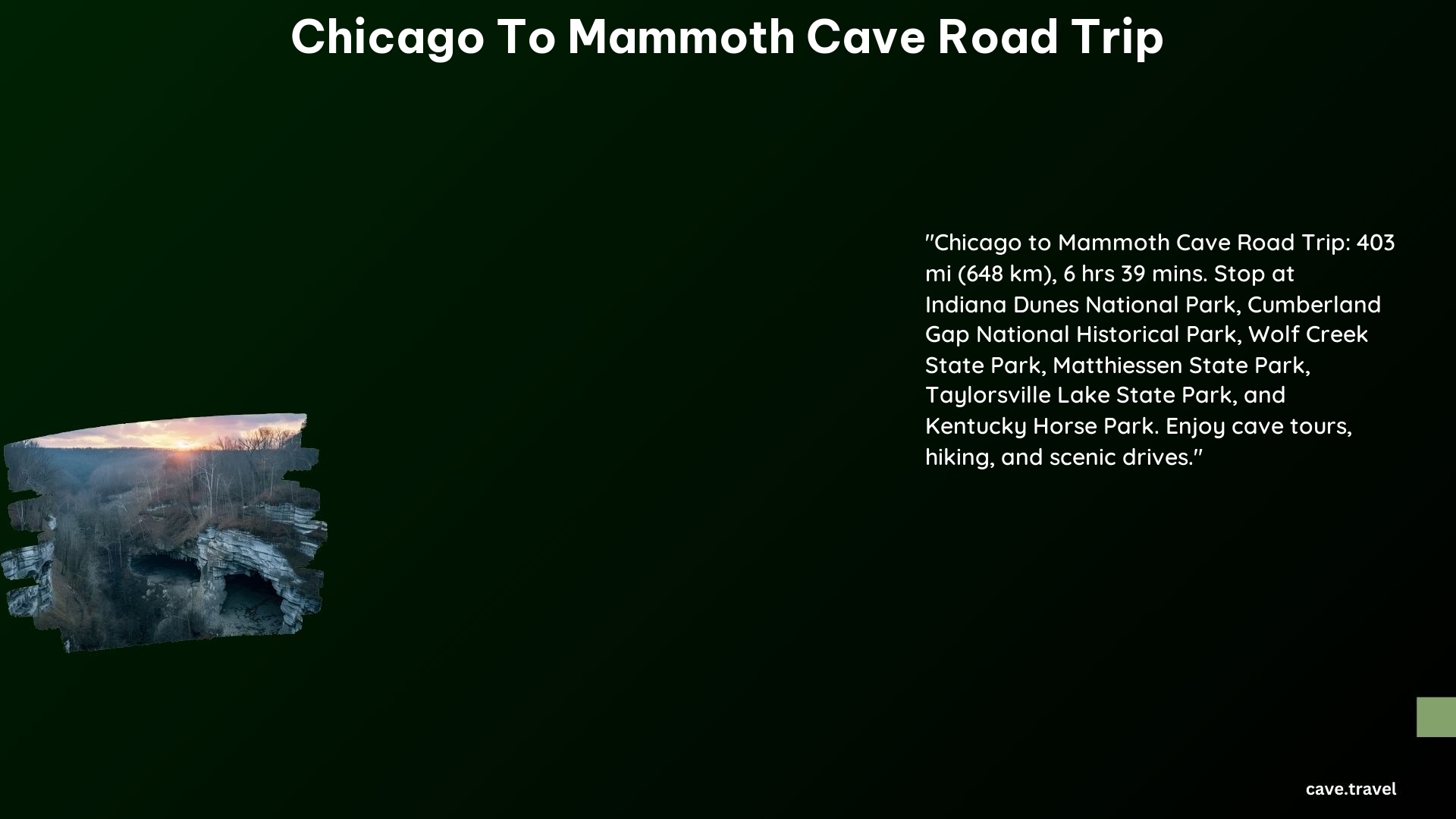 Chicago to Mammoth Cave Road Trip