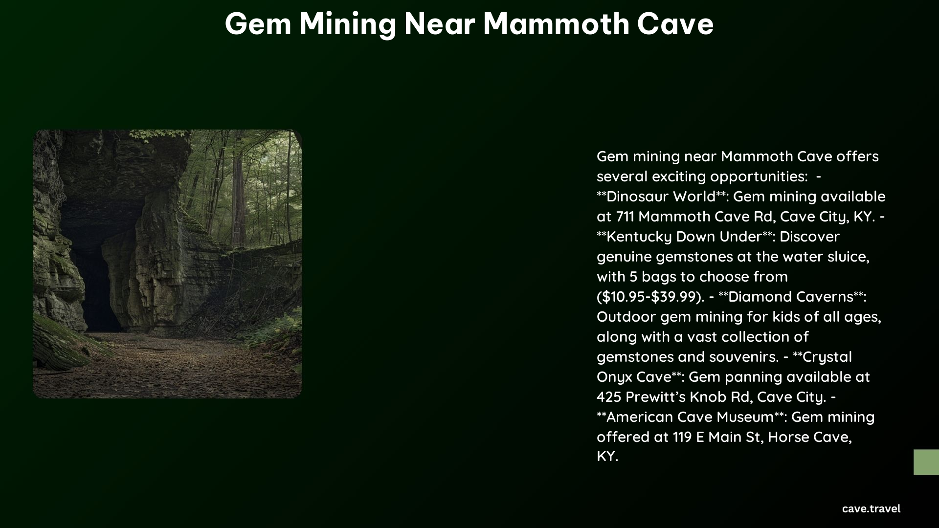 Gem Mining Near Mammoth Cave