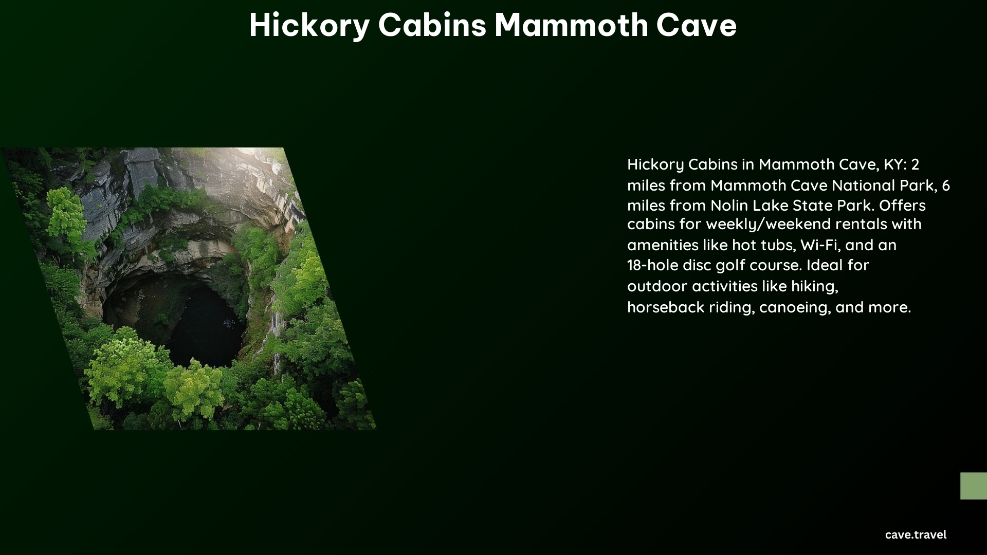 Hickory Cabins Mammoth Cave