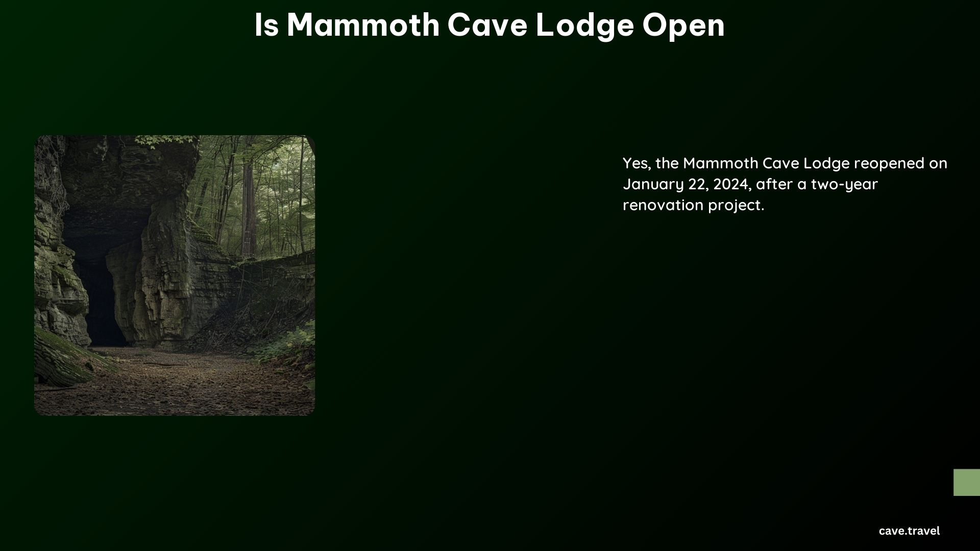 Is Mammoth Cave Lodge Open