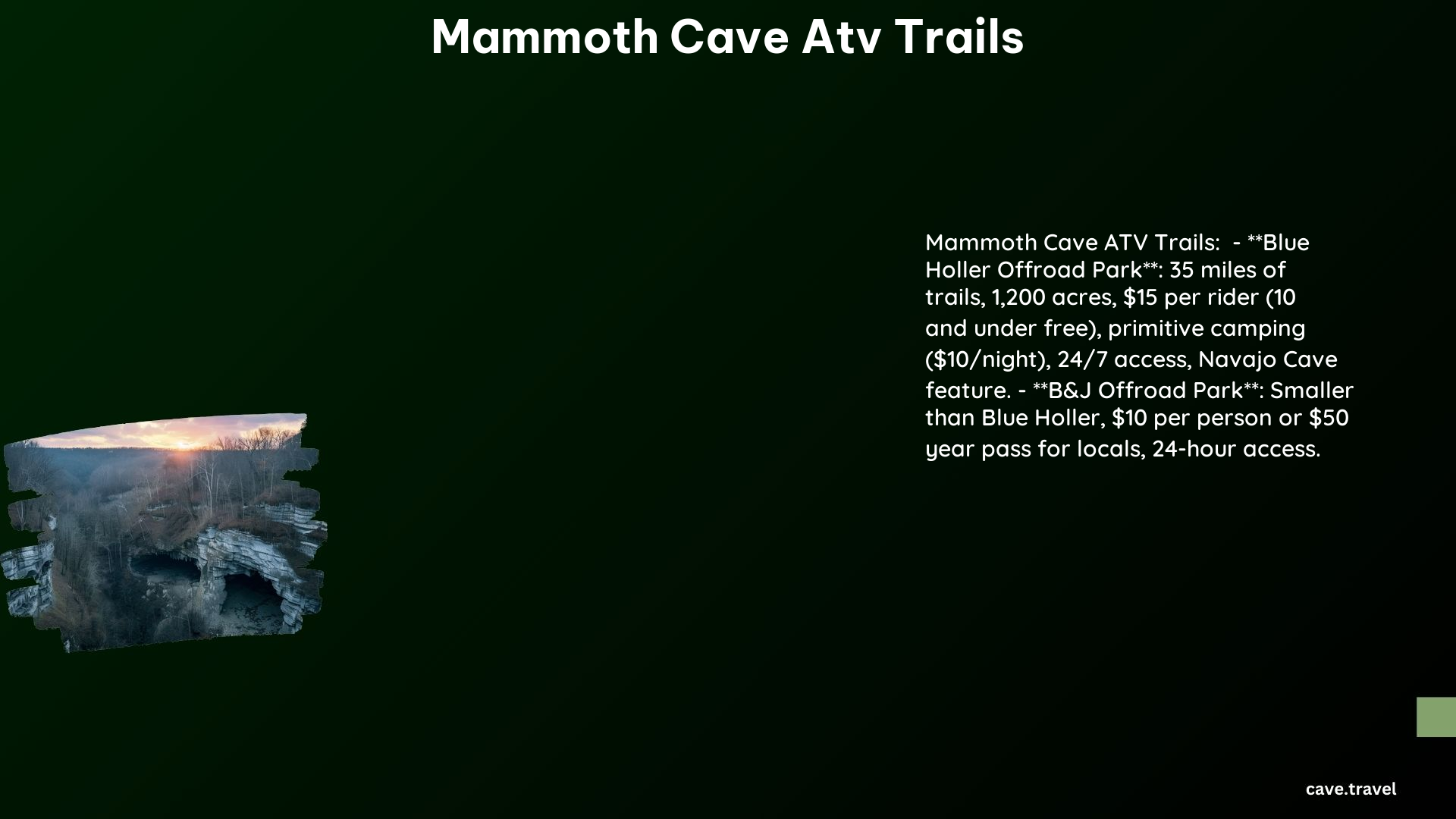 Mammoth Cave ATV Trails