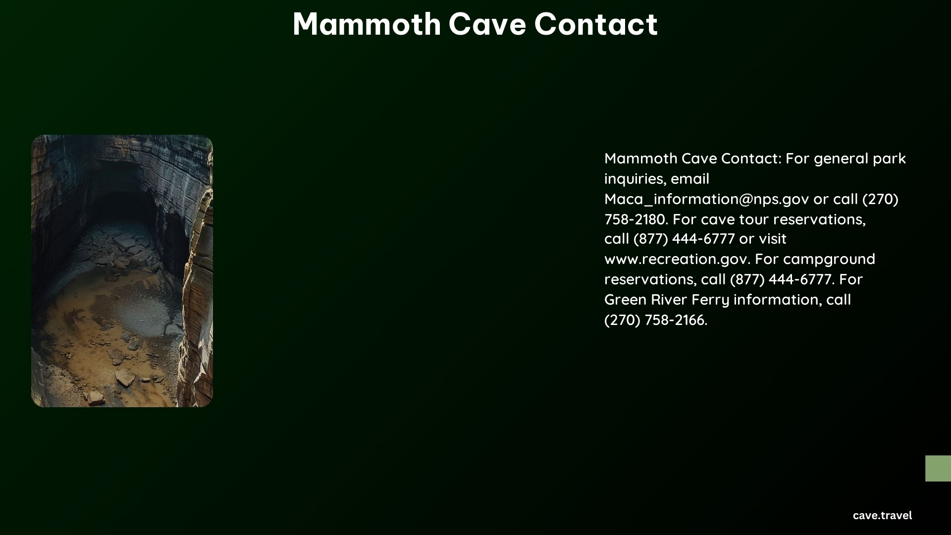 Mammoth Cave Contact