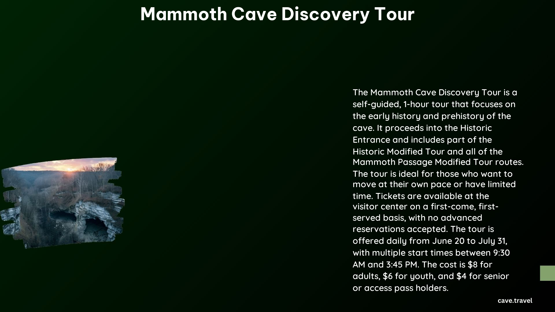 Mammoth Cave Discovery Tour