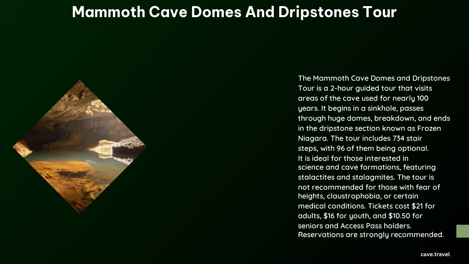 Mammoth Cave Domes and Dripstones Tour