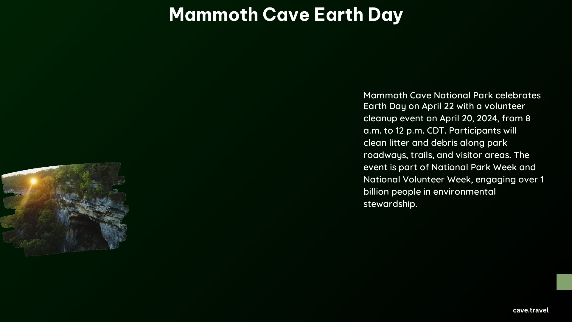 Mammoth Cave Earth Day