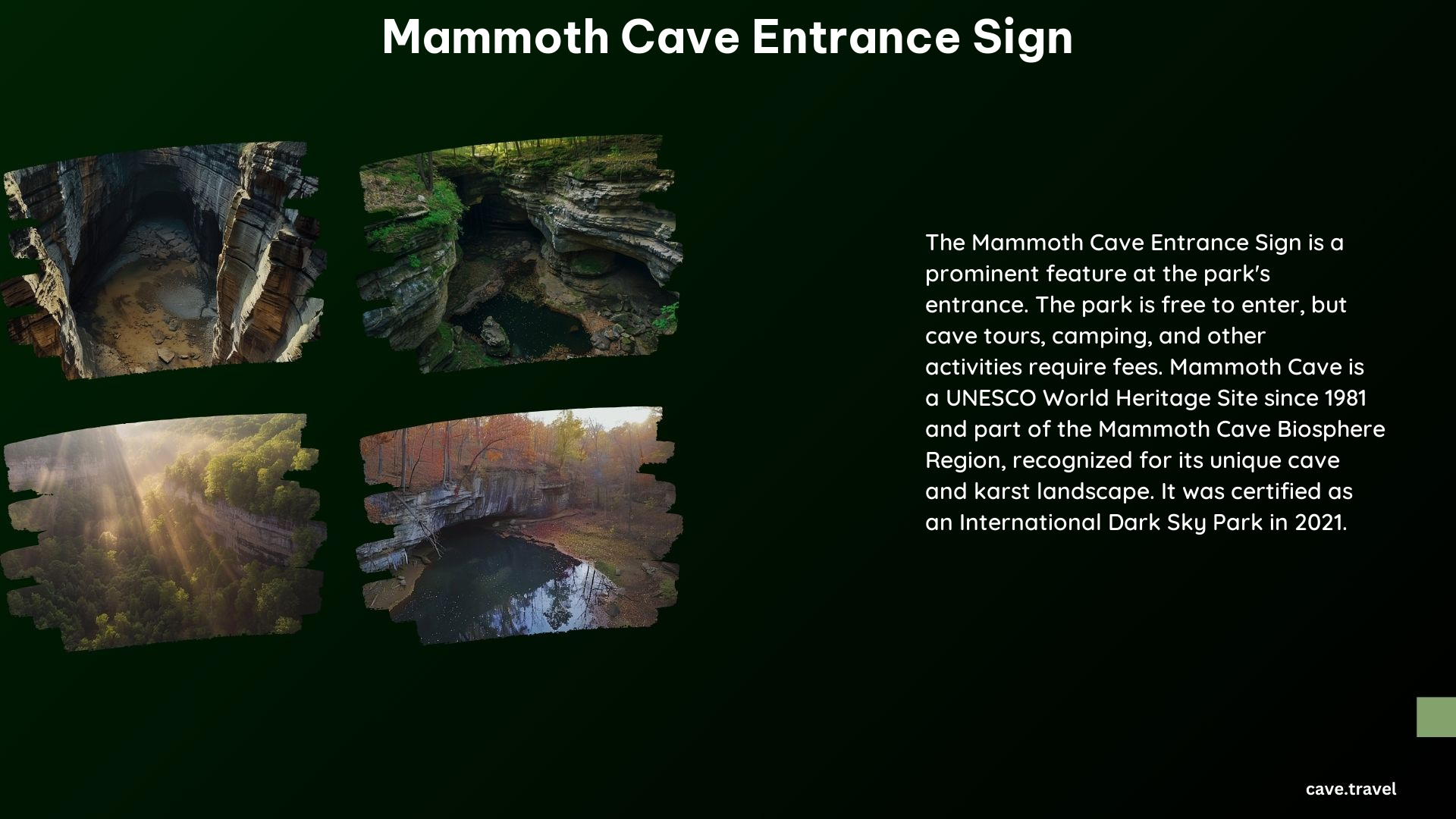 Mammoth Cave Entrance Sign