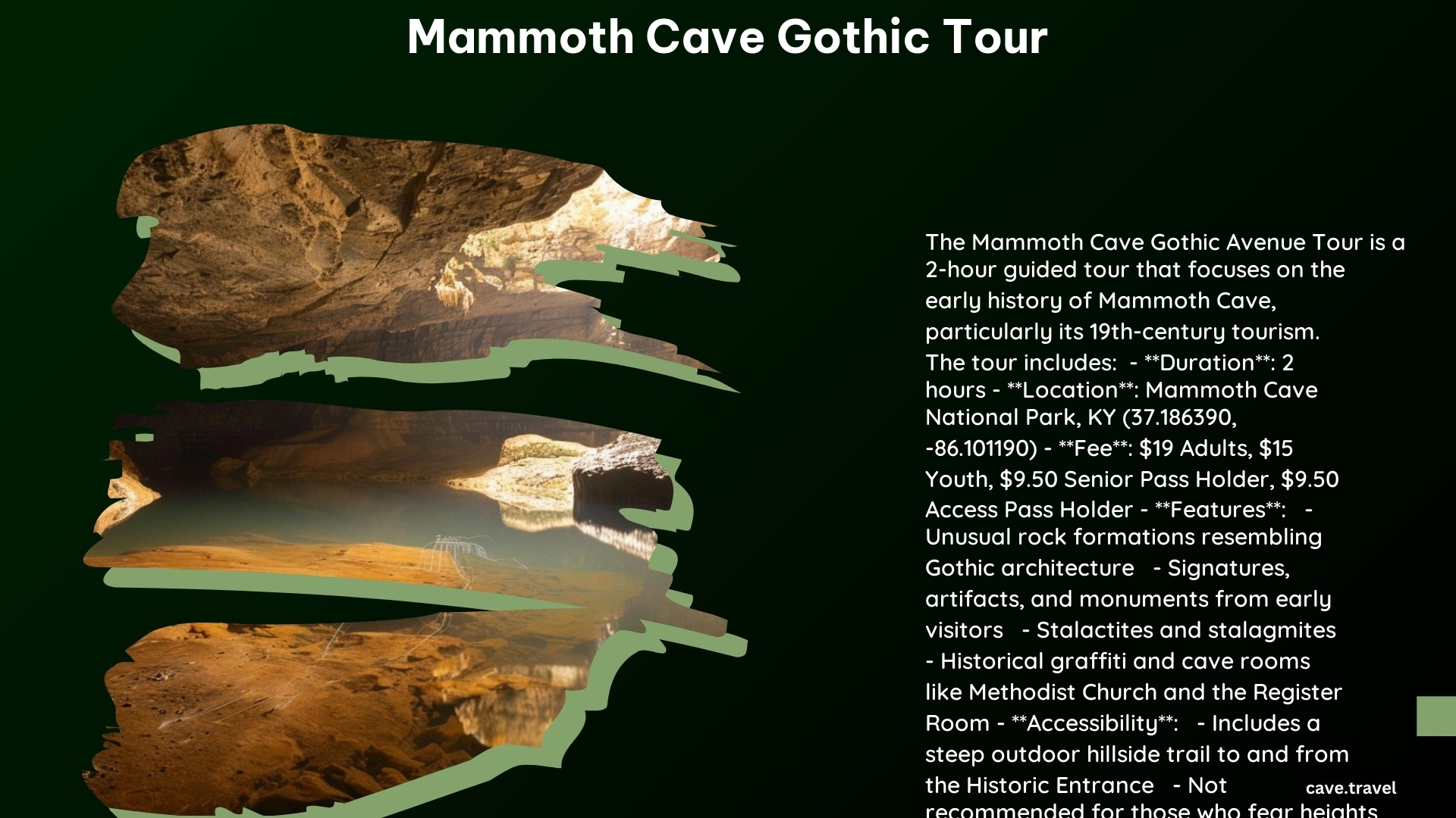 Exploring the Captivating Mammoth Cave Gothic Tour - cave.travel