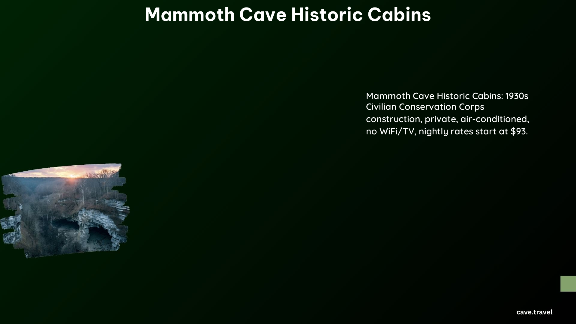 Mammoth Cave Historic Cabins