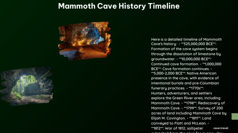 Mammoth Cave History Timeline