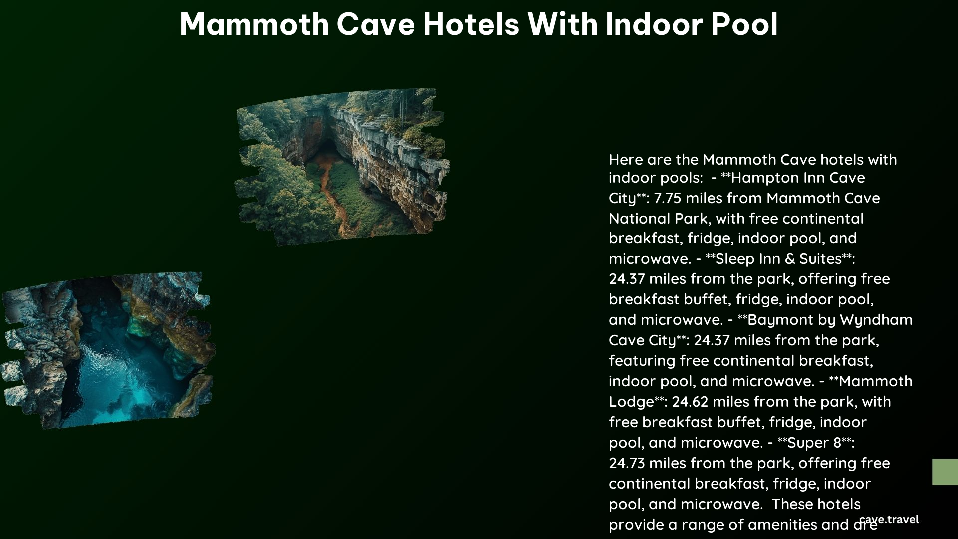 Mammoth Cave Hotels With Indoor Pool