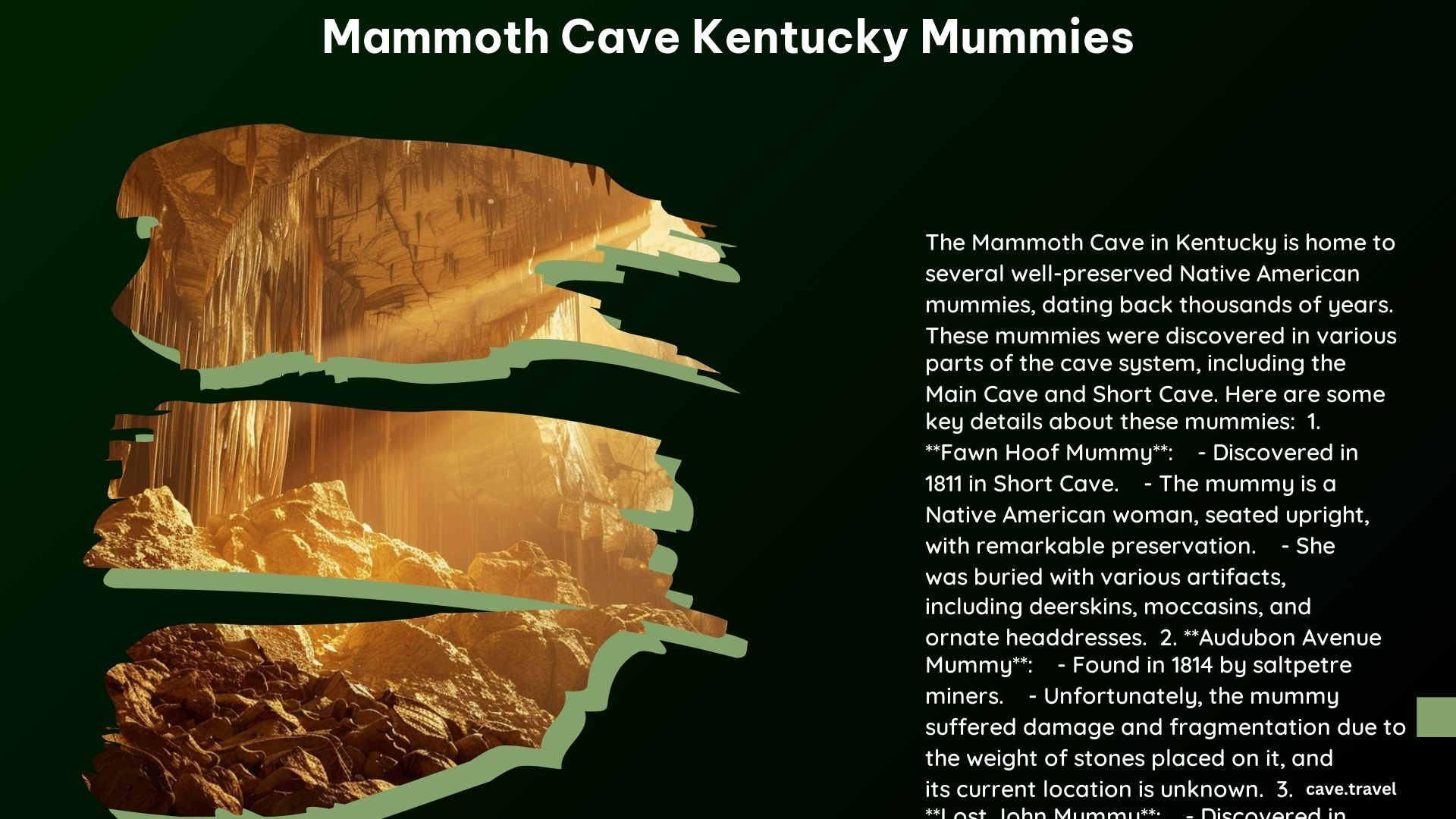 Mammoth Cave Kentucky Mummies