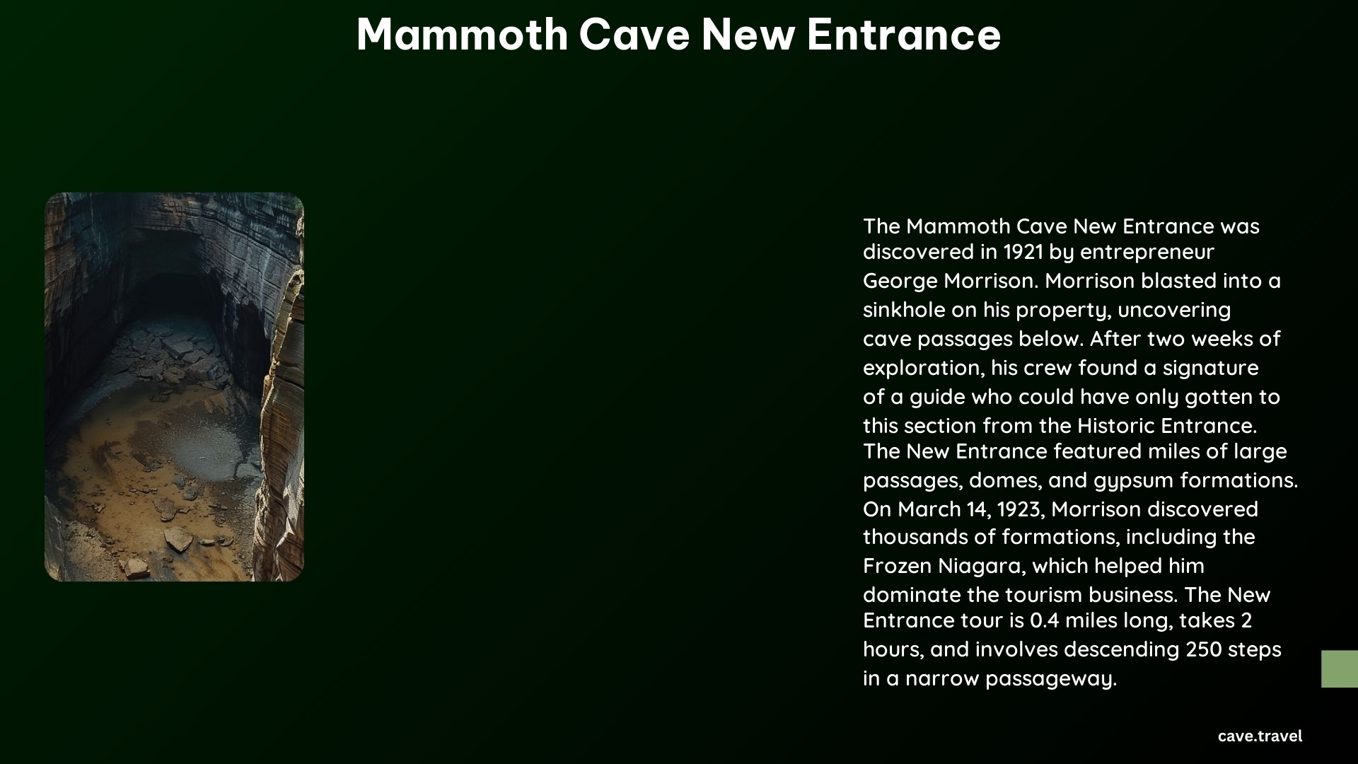 Mammoth Cave New Entrance