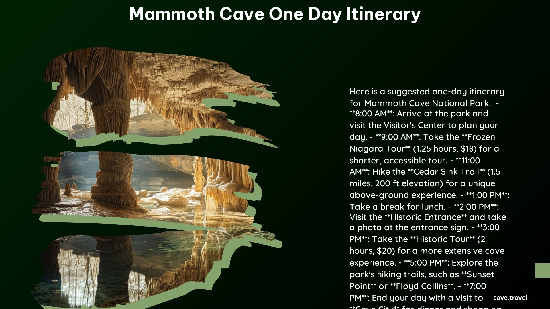 Mammoth Cave One Day Itinerary