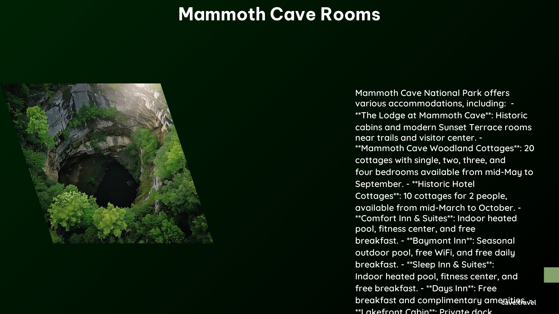 Mammoth Cave Rooms