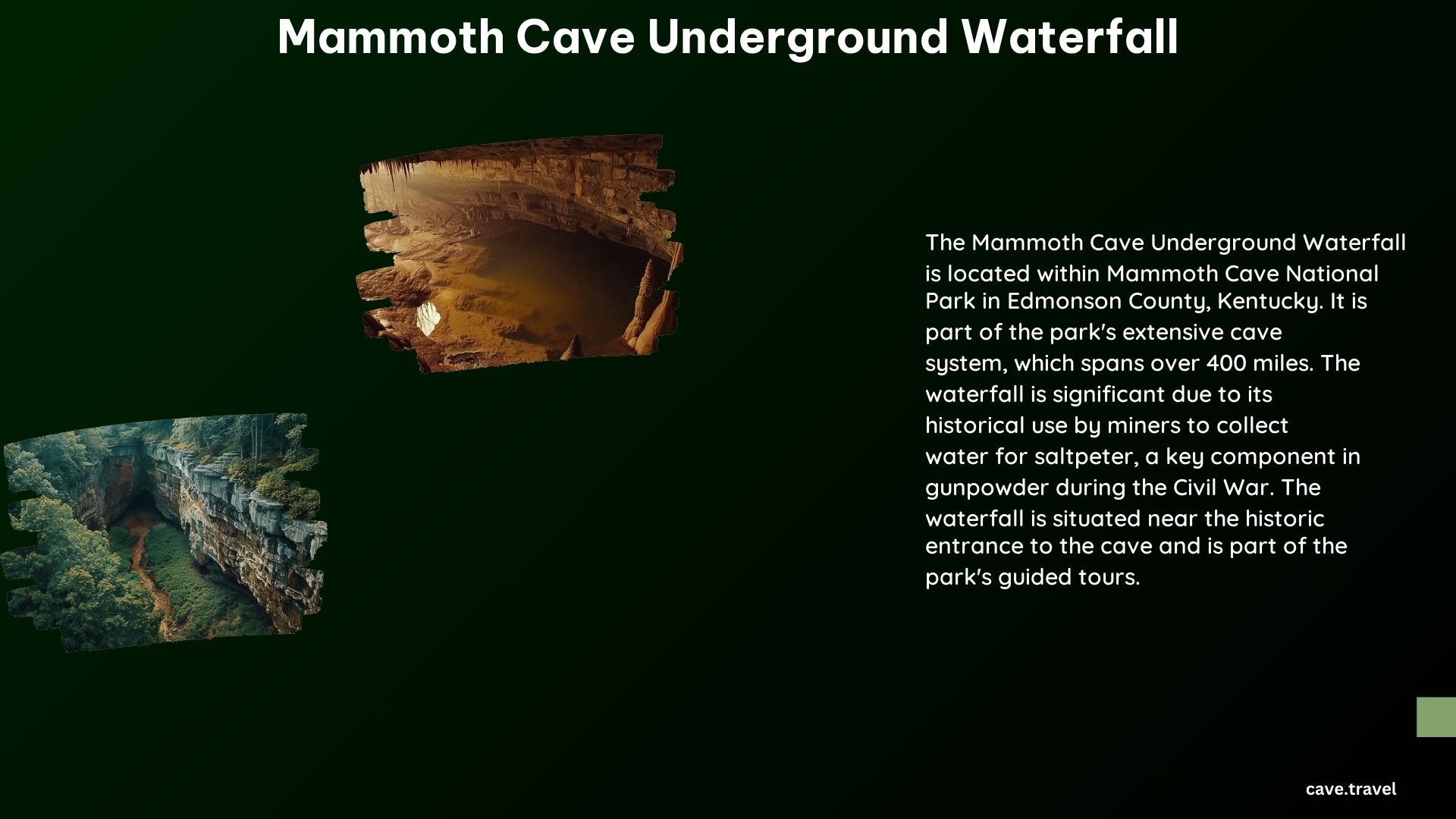 Mammoth Cave Underground Waterfall