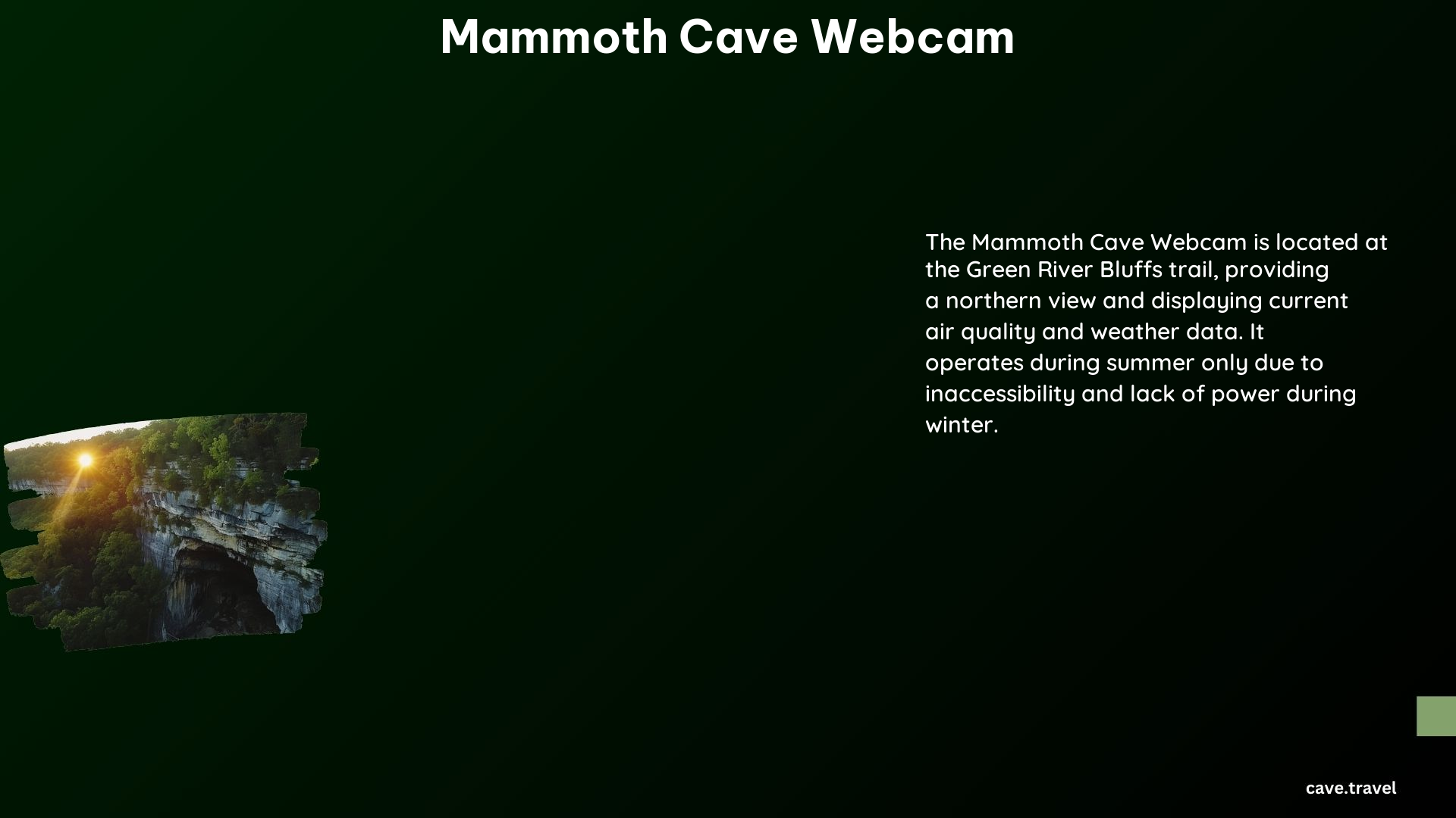 Mammoth Cave Webcam