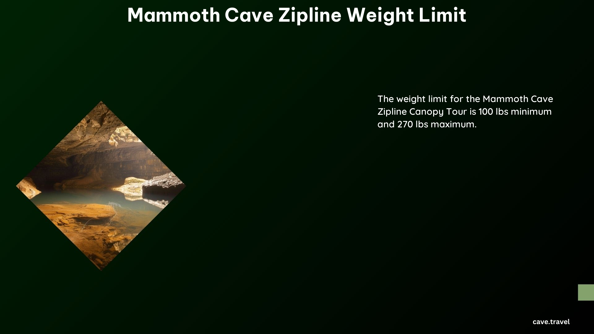 Mammoth Cave Zipline Weight Limit