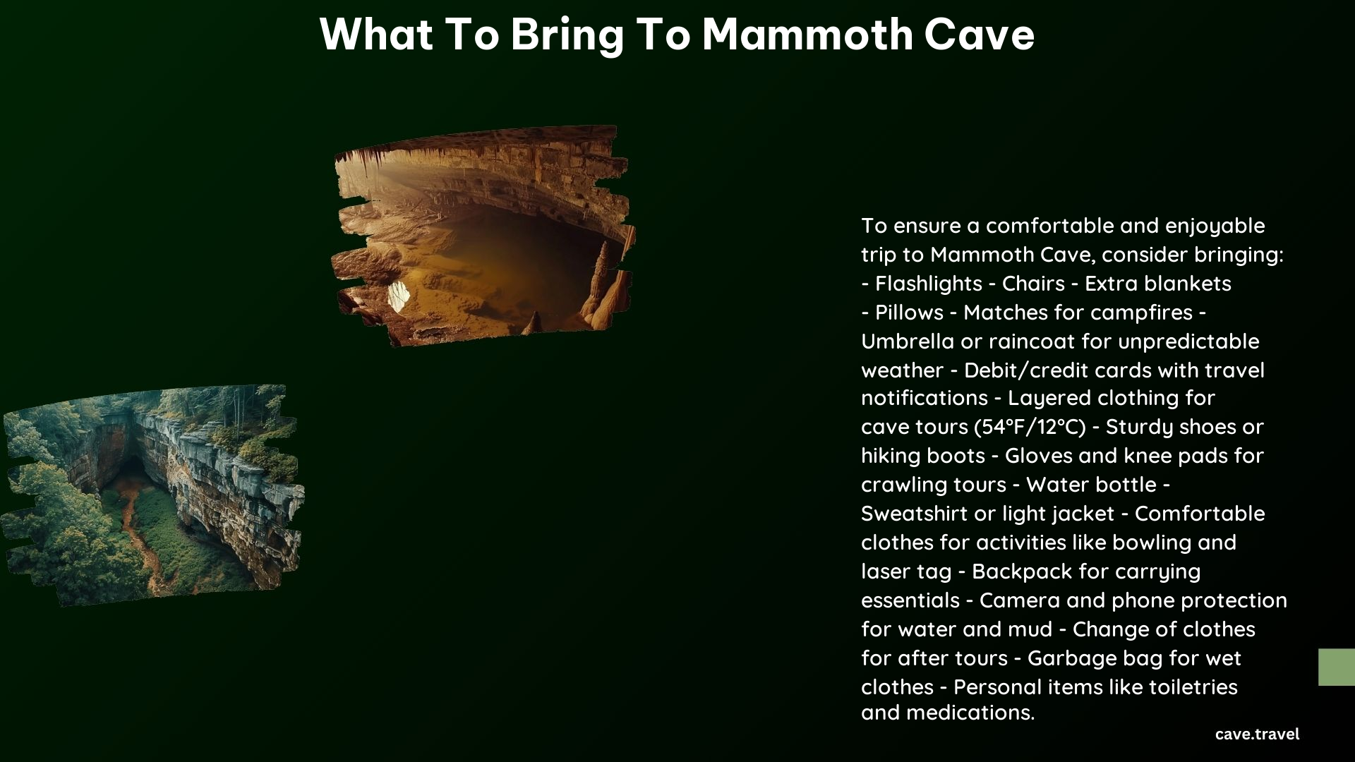 What to Bring to Mammoth Cave