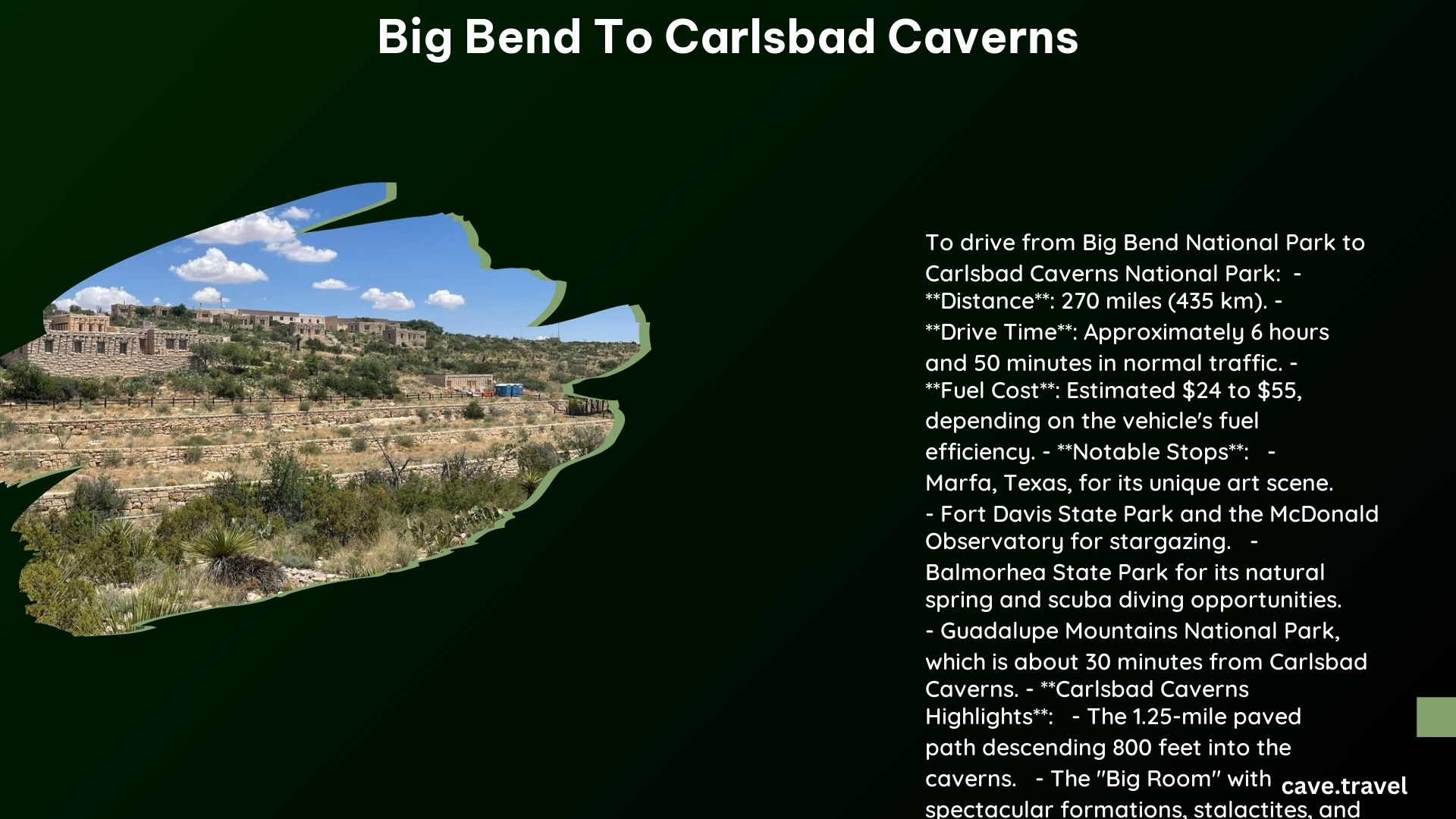 big bend to carlsbad caverns