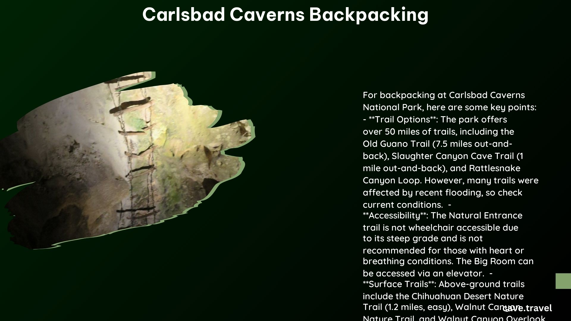 carlsbad caverns backpacking