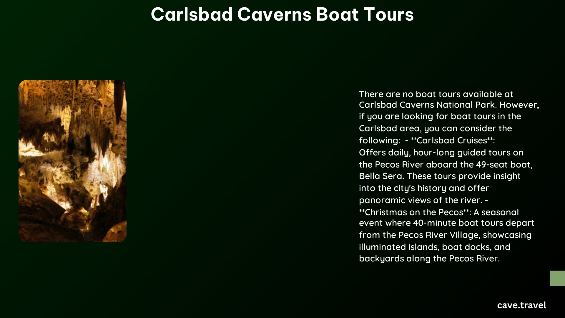 carlsbad caverns boat tours