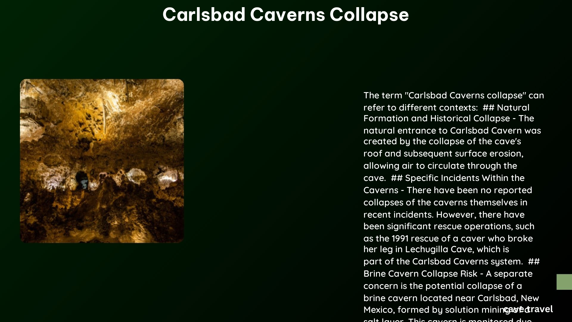 carlsbad caverns collapse