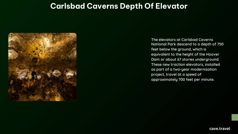 carlsbad caverns depth of elevator