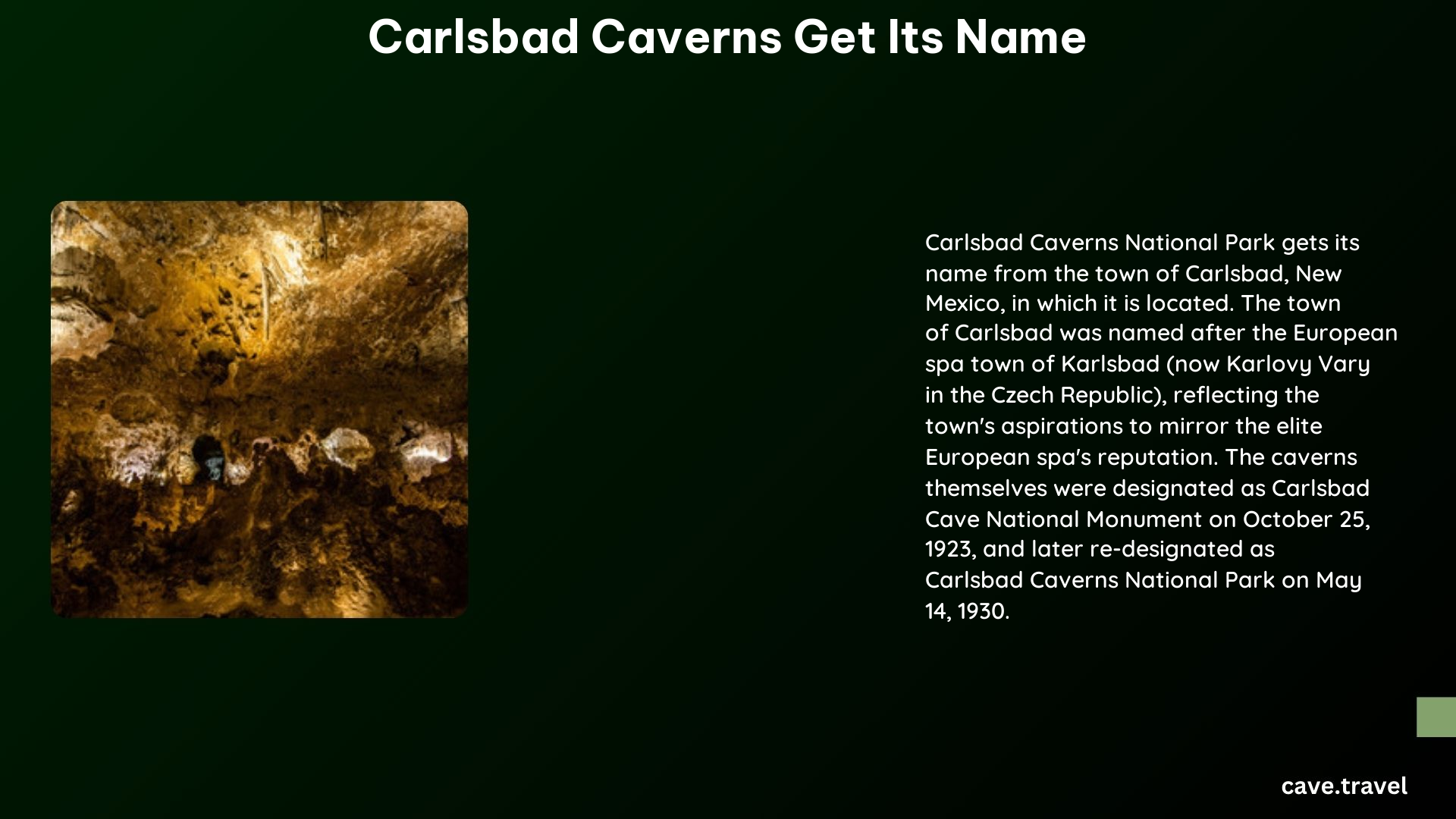 carlsbad caverns get its name