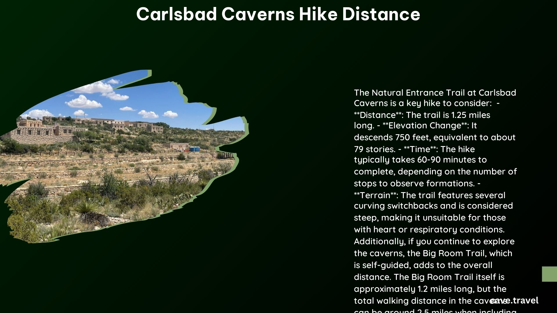 carlsbad caverns hike distance