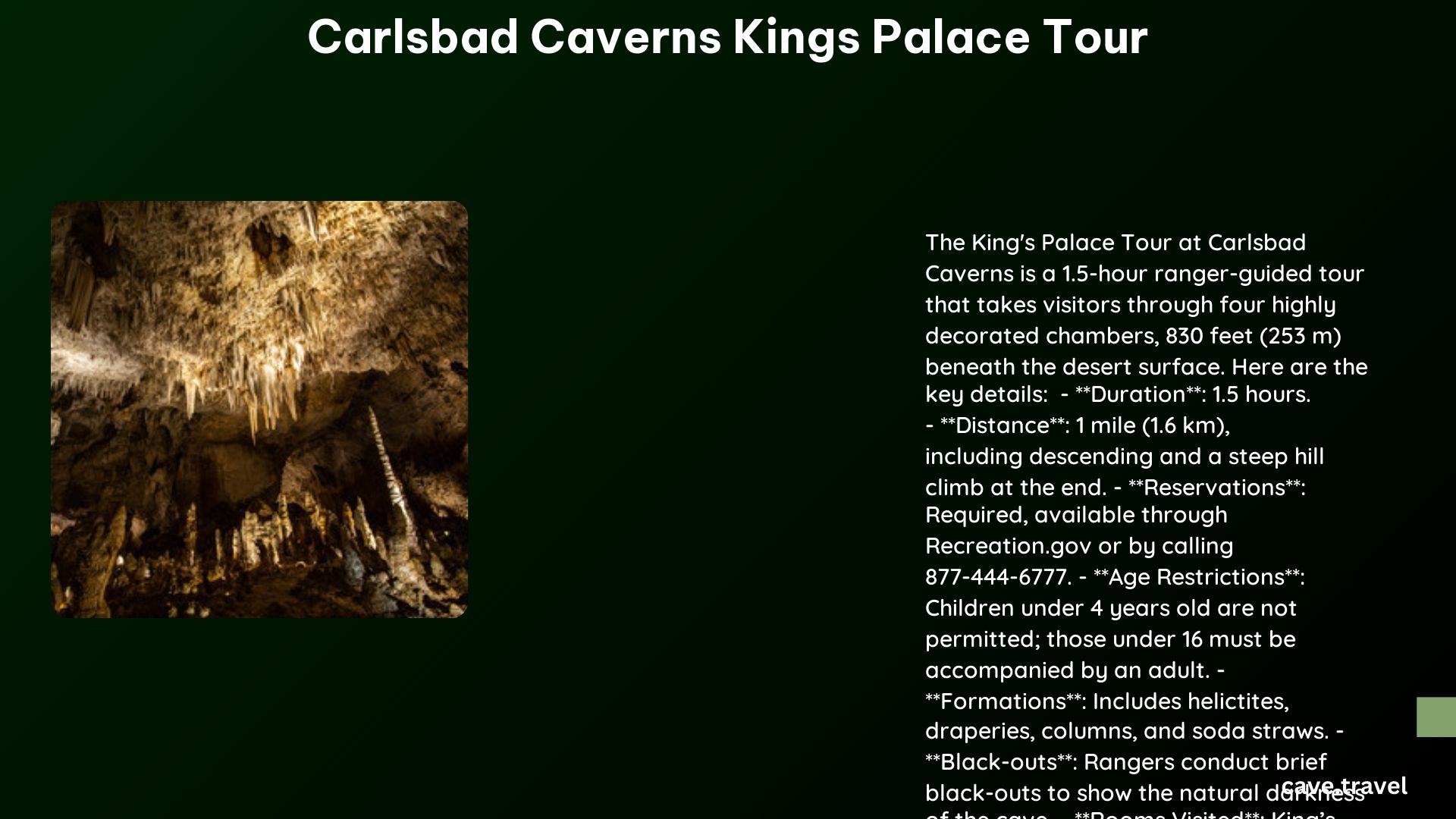 carlsbad caverns kings palace tour