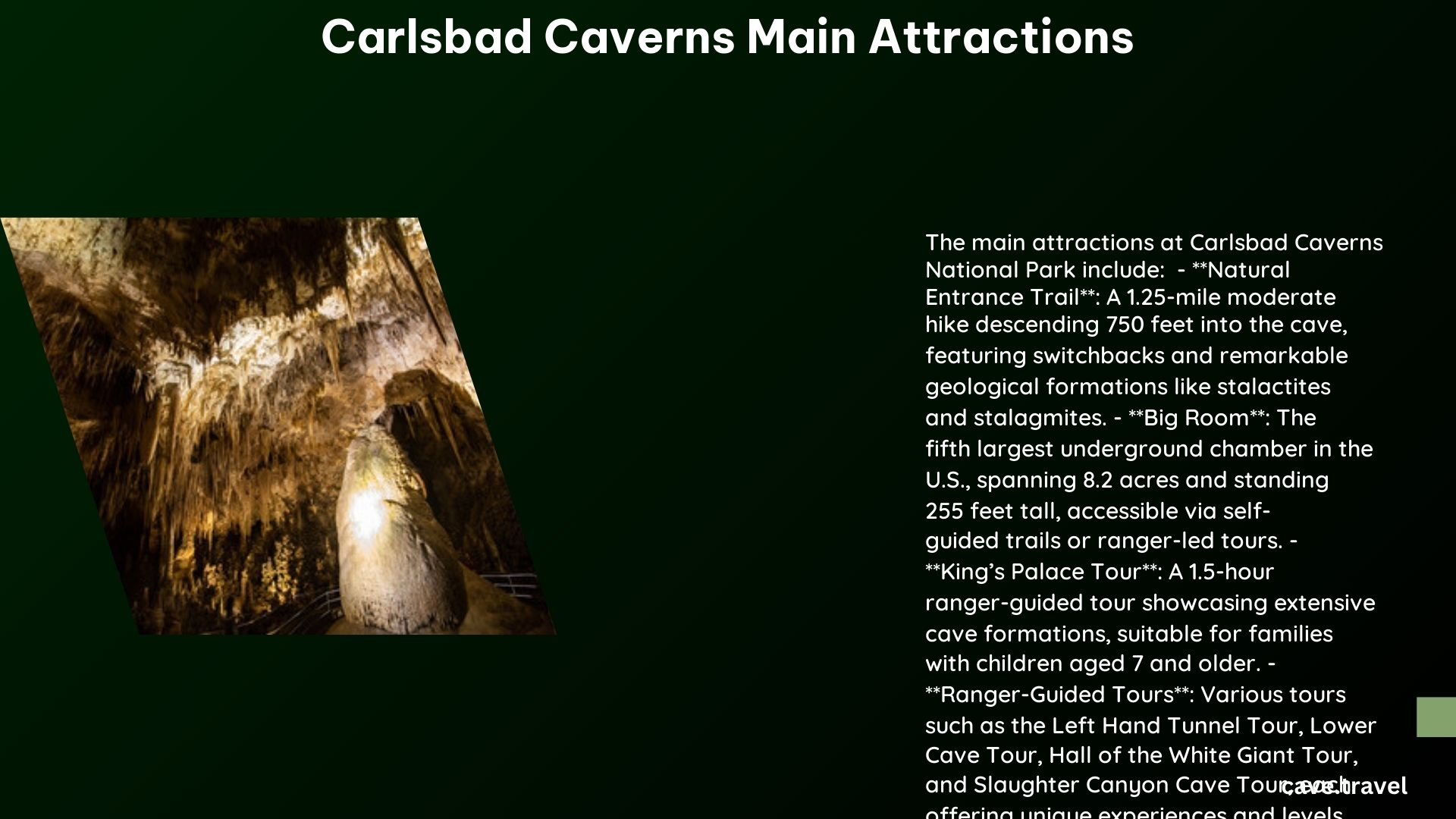 carlsbad caverns main attractions