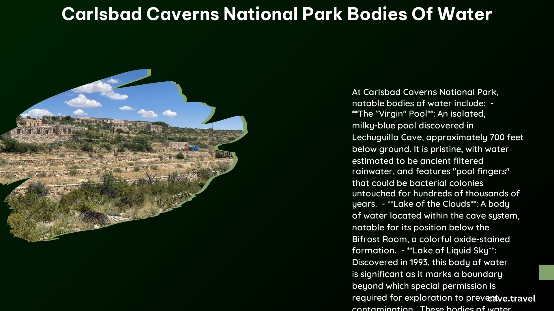 carlsbad caverns national park bodies of water