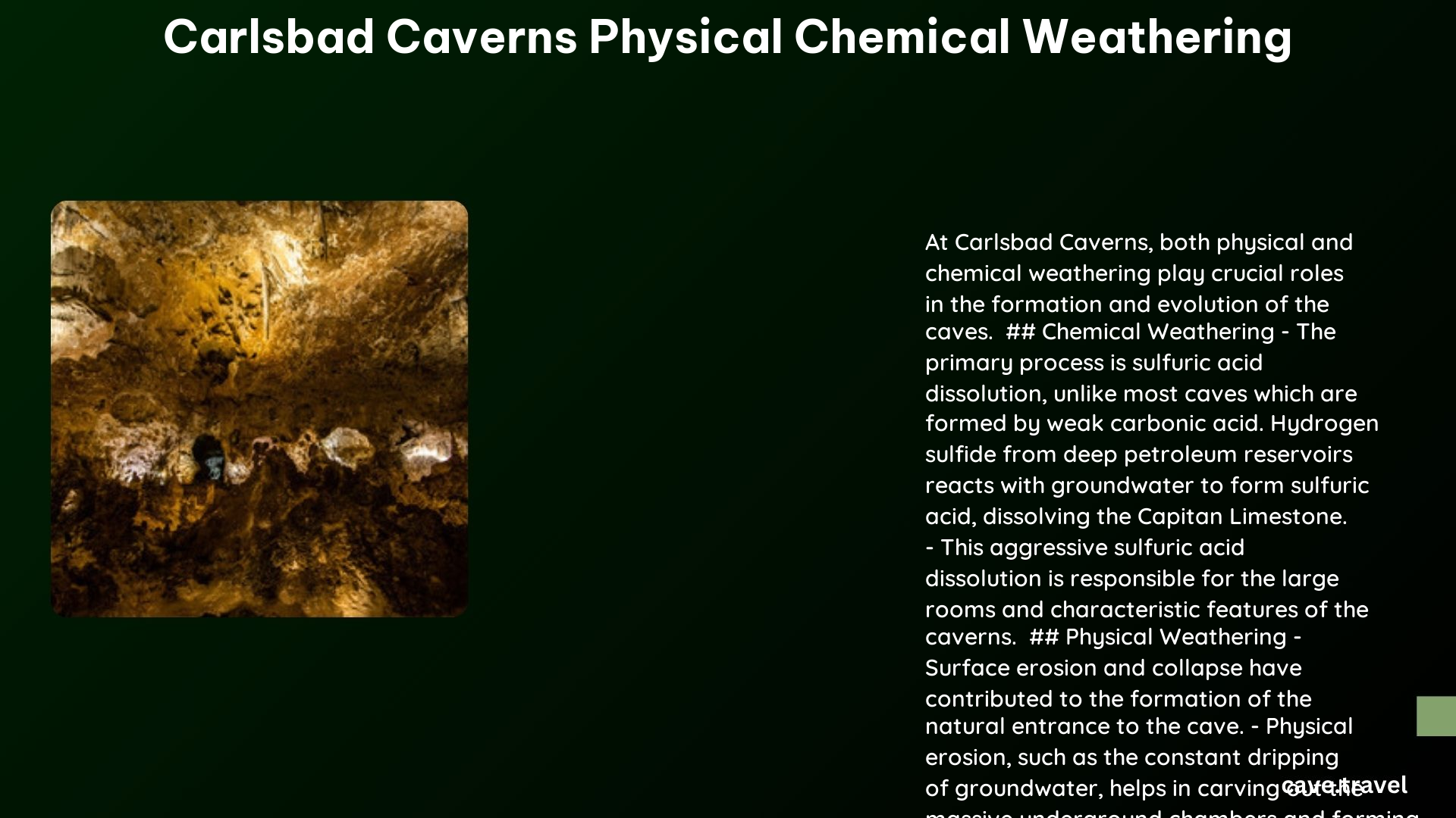 carlsbad caverns physical chemical weathering