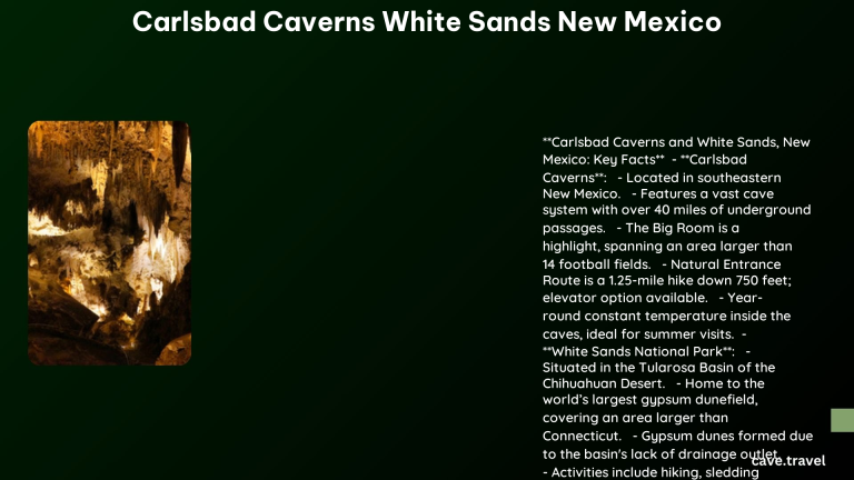 carlsbad caverns white sands new mexico