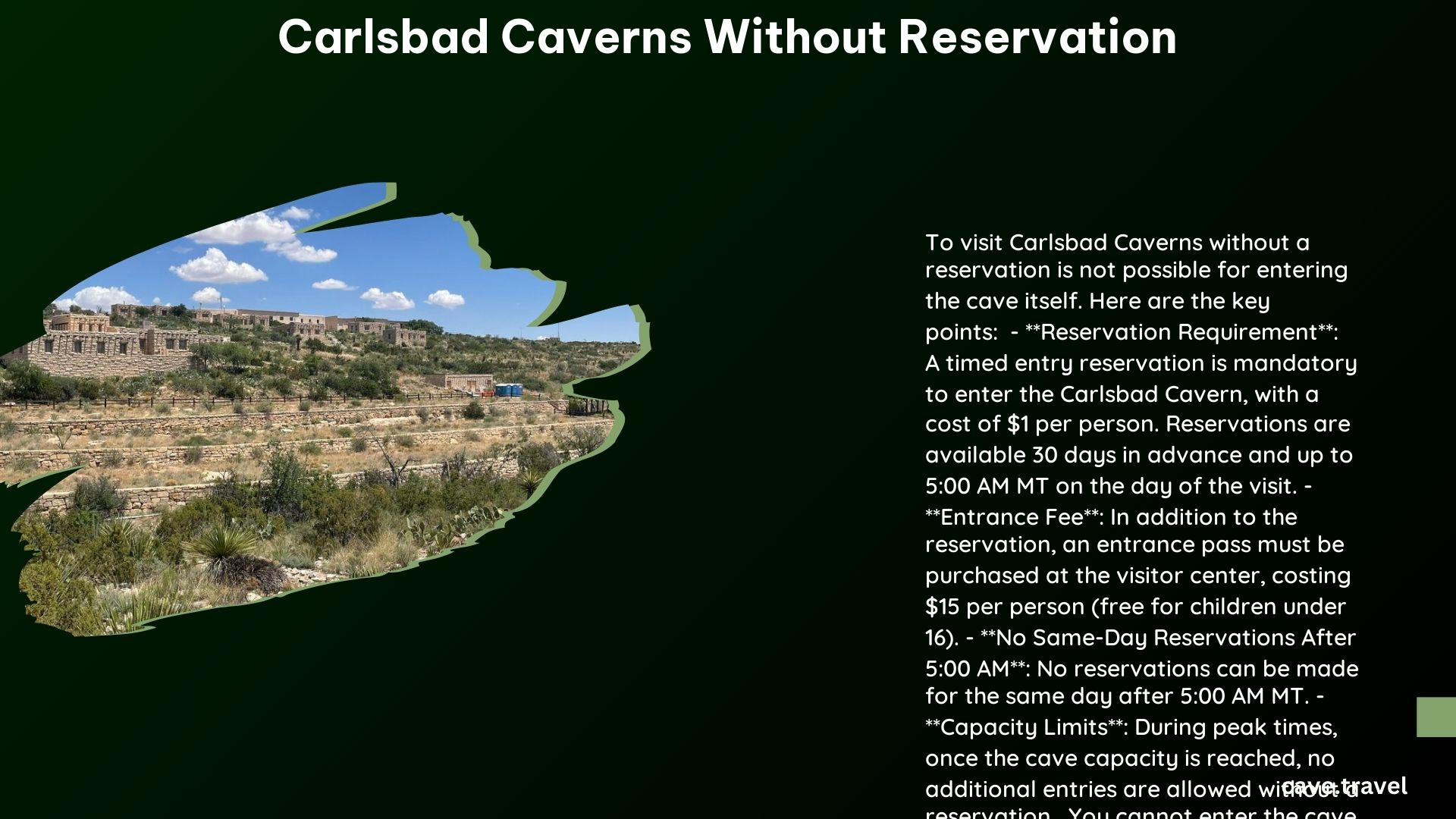 carlsbad caverns without reservation