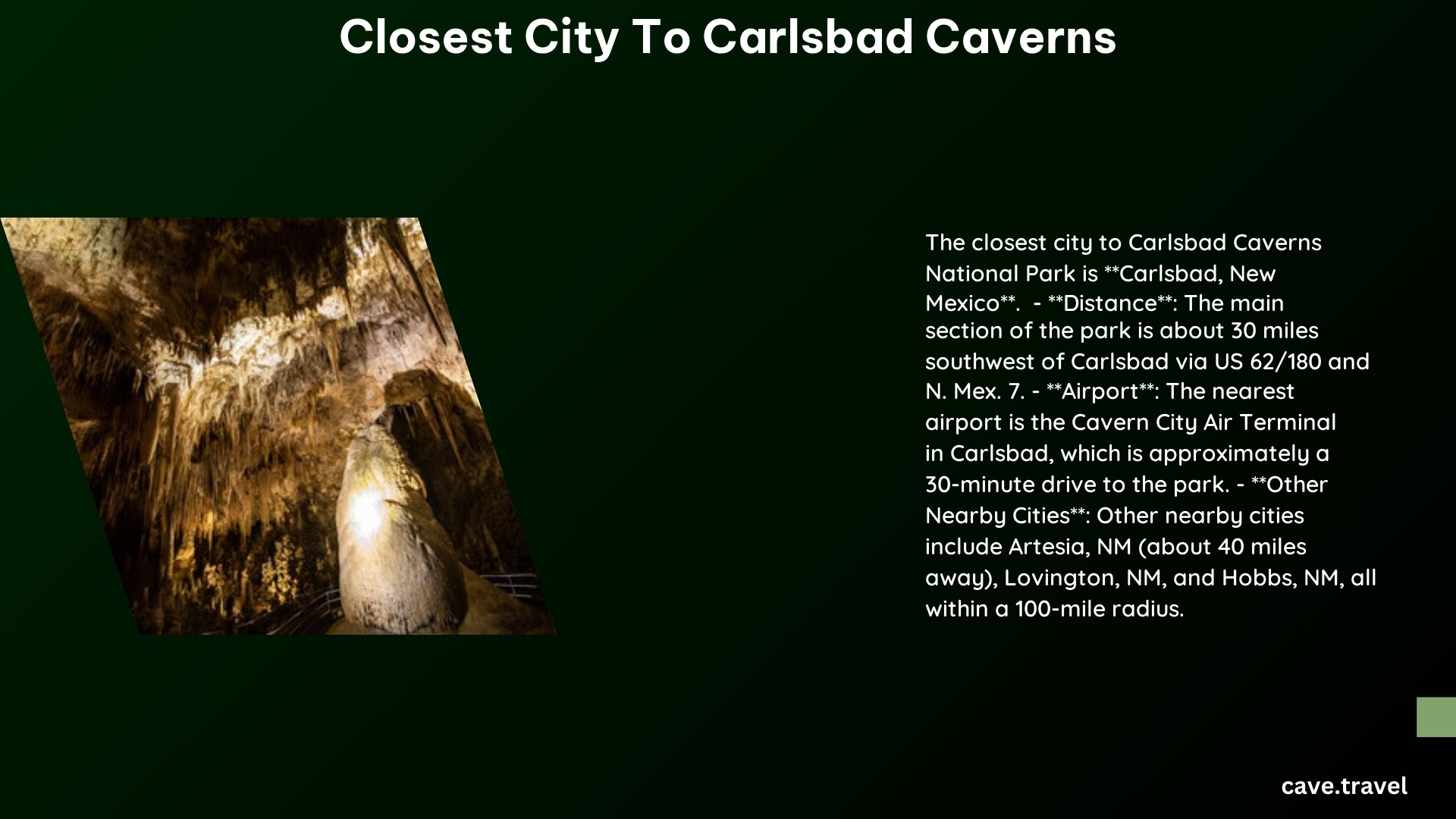 closest city to carlsbad caverns