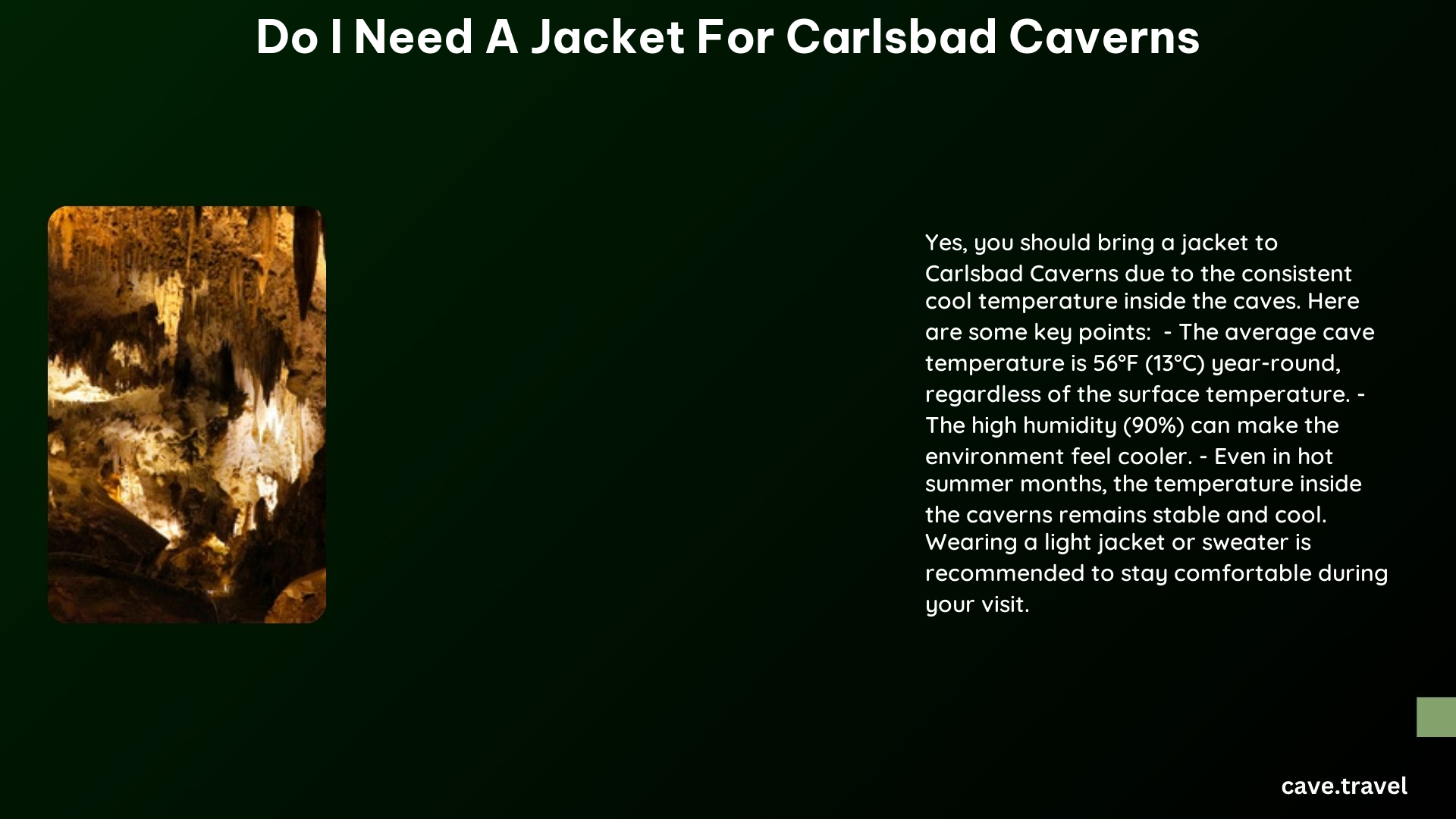 do i need a jacket for carlsbad caverns