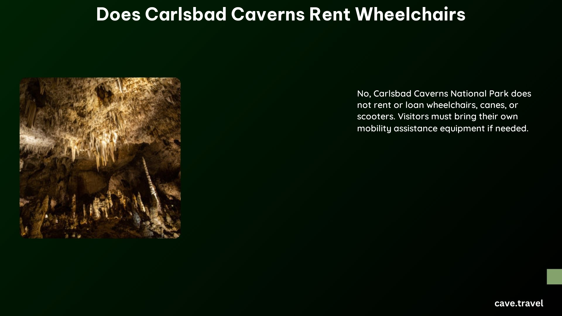 does carlsbad caverns rent wheelchairs