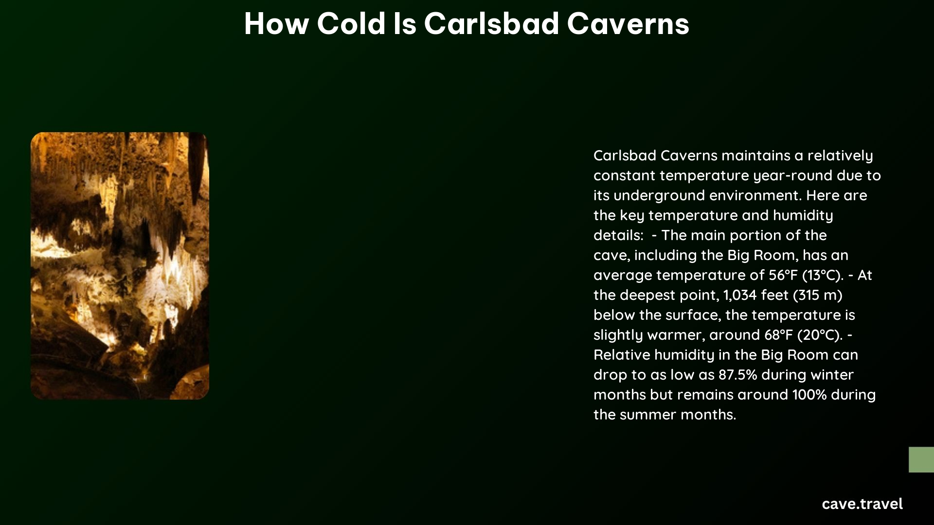 how cold is carlsbad caverns