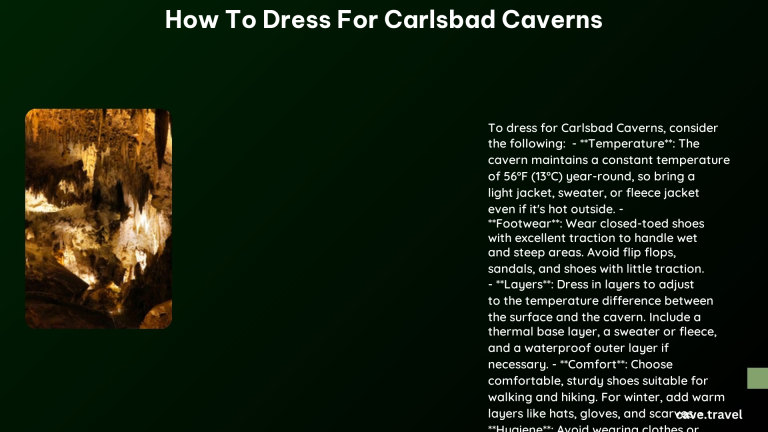 how to dress for carlsbad caverns