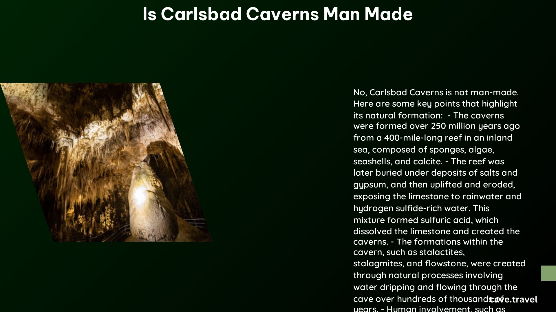 is carlsbad caverns man made