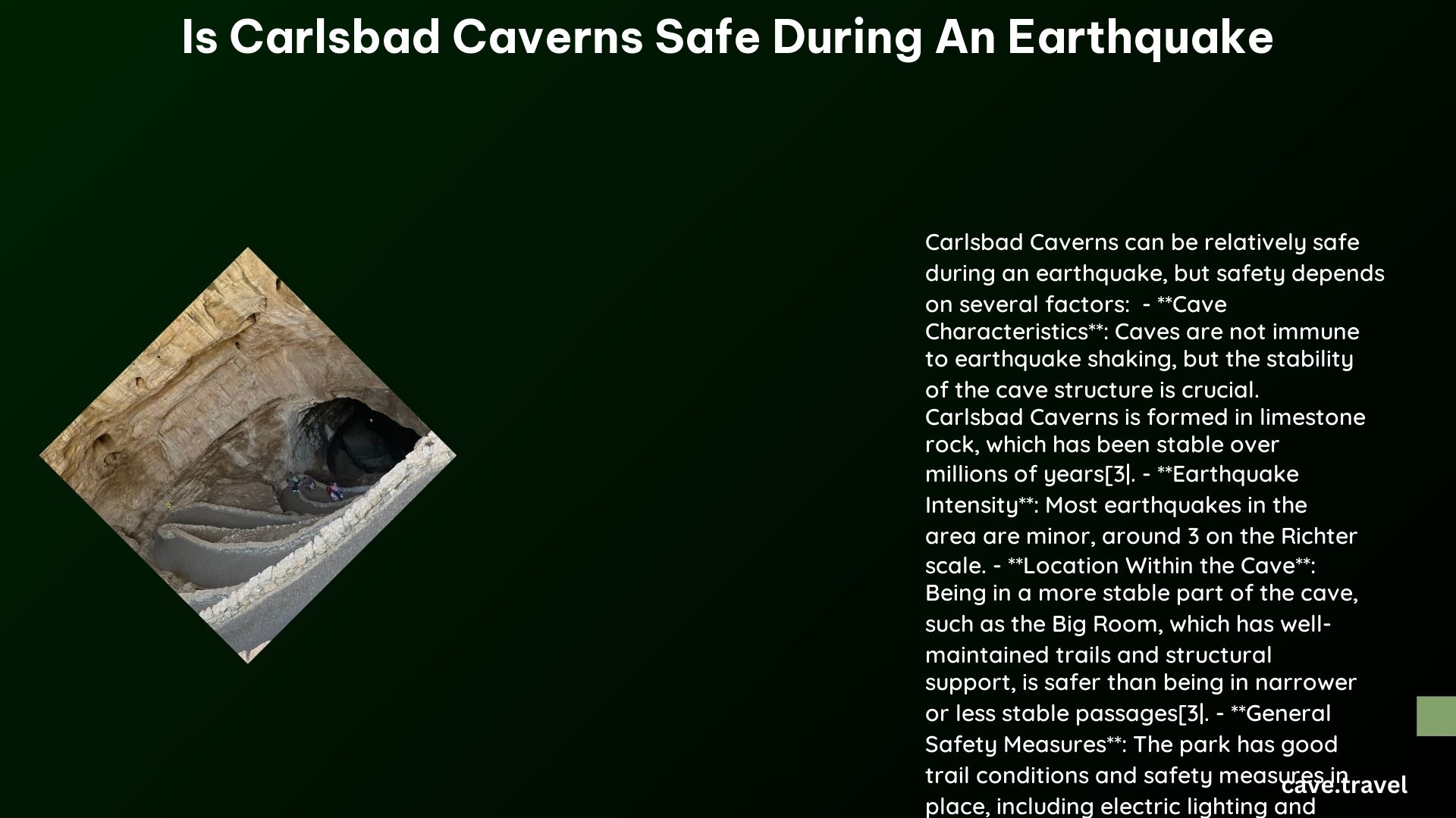 is carlsbad caverns safe during an earthquake