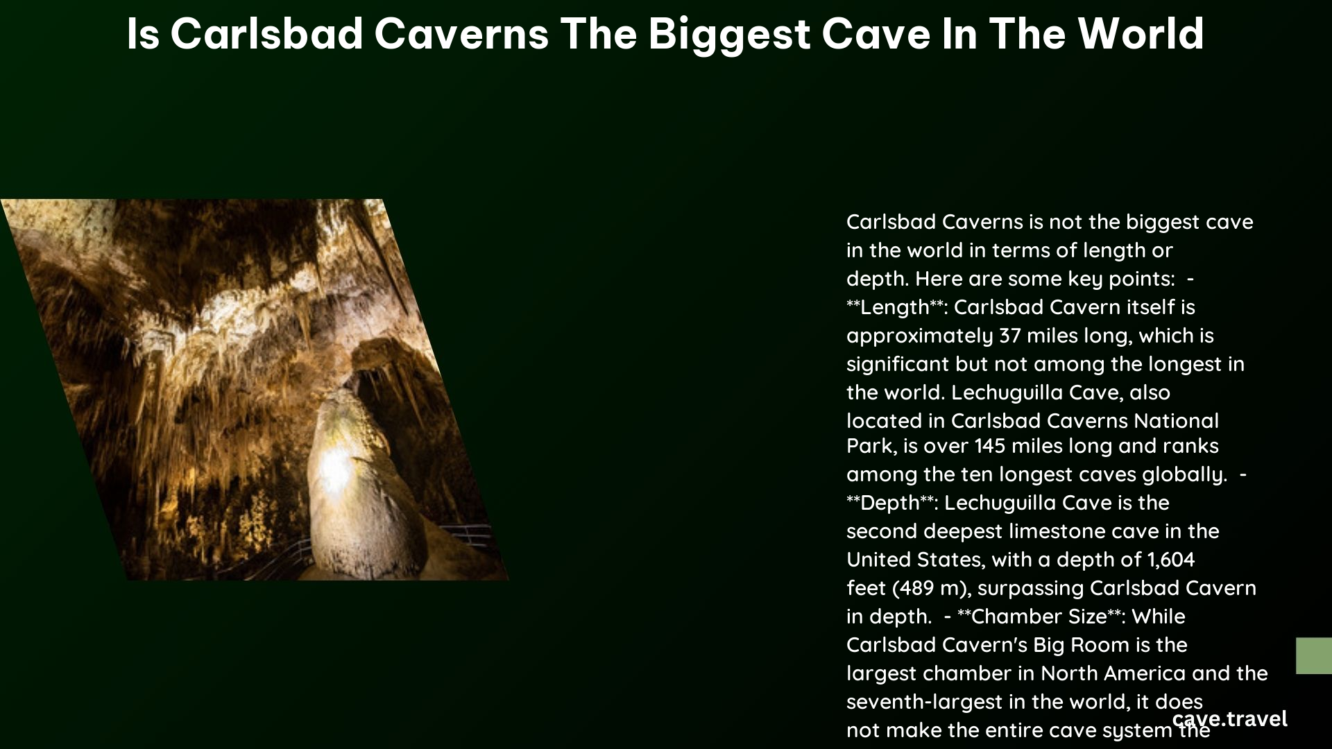 is carlsbad caverns the biggest cave in the world